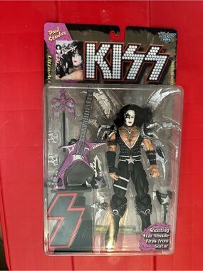 KISS Paul Stanley Action Figure - Black & Purple with Guitar
